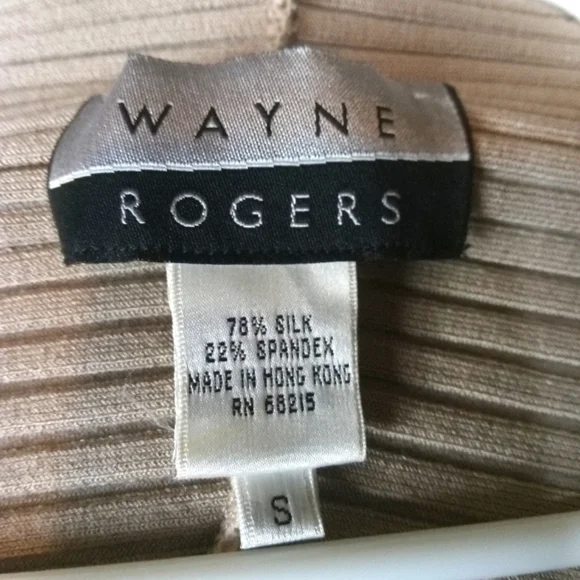 Beautiful RARE Vintage "Wayne Rogers" Silk ribbed top NWOT women's size small - Picture 4 of 6